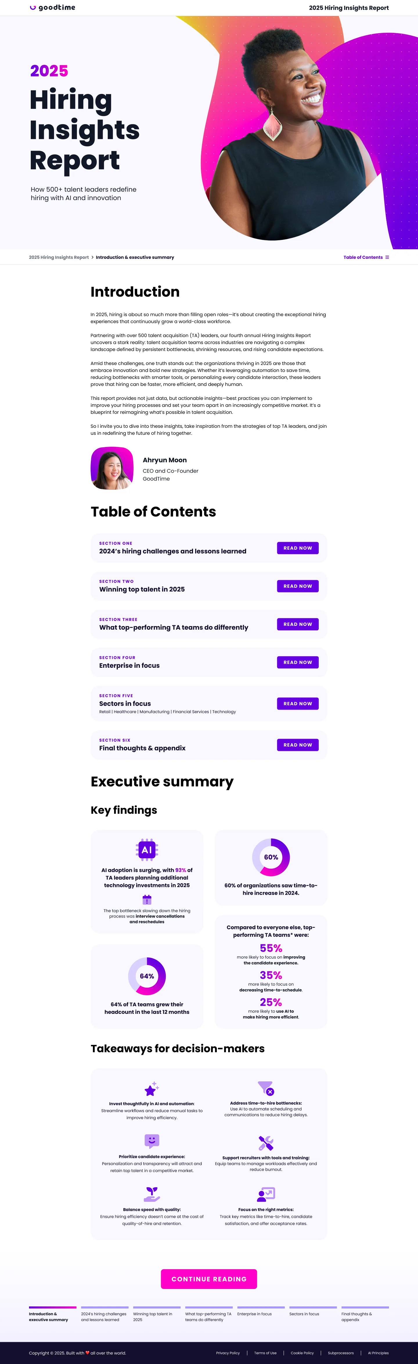 Report introduction page