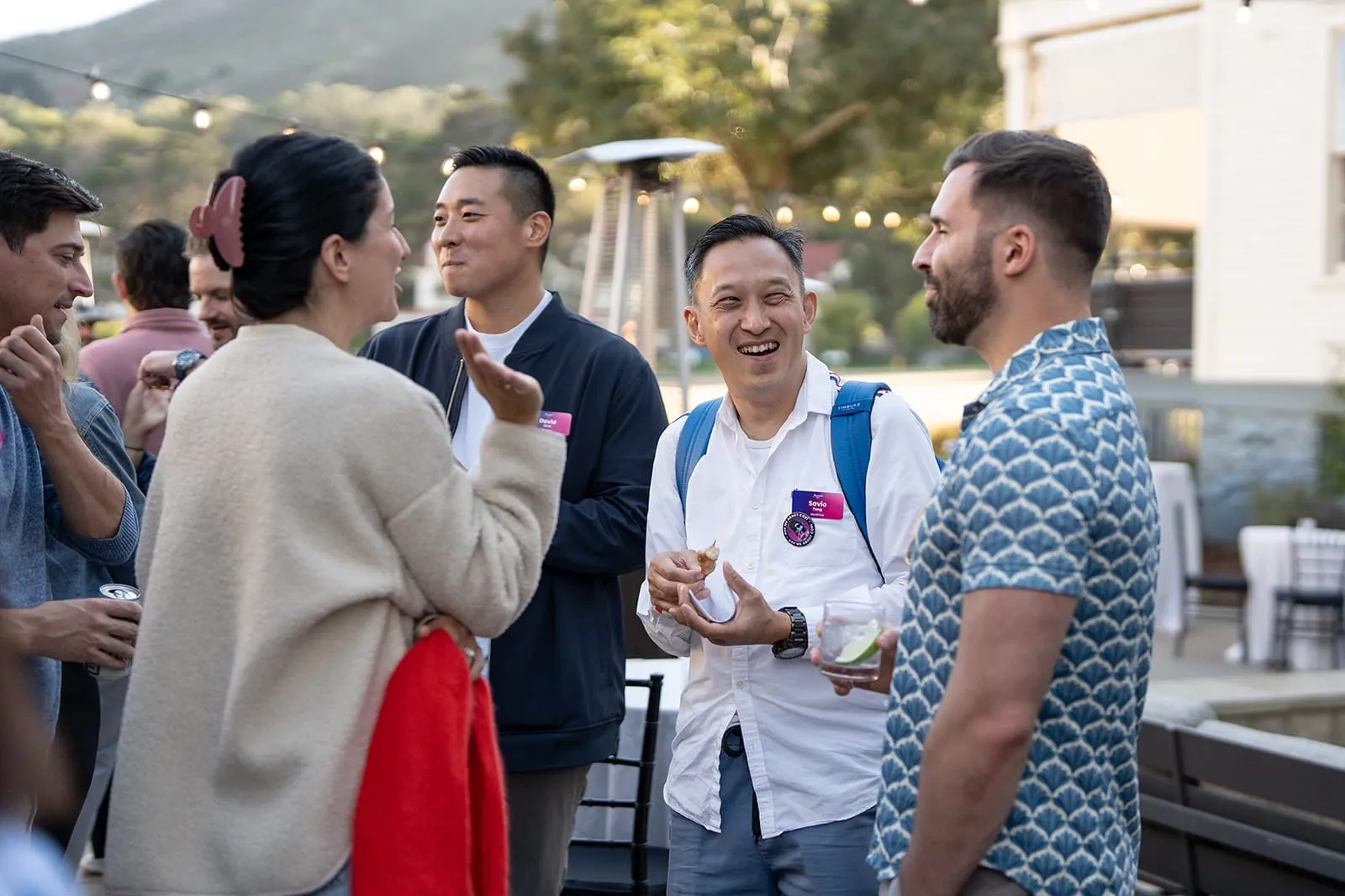 Guests in conversation at the welcome reception