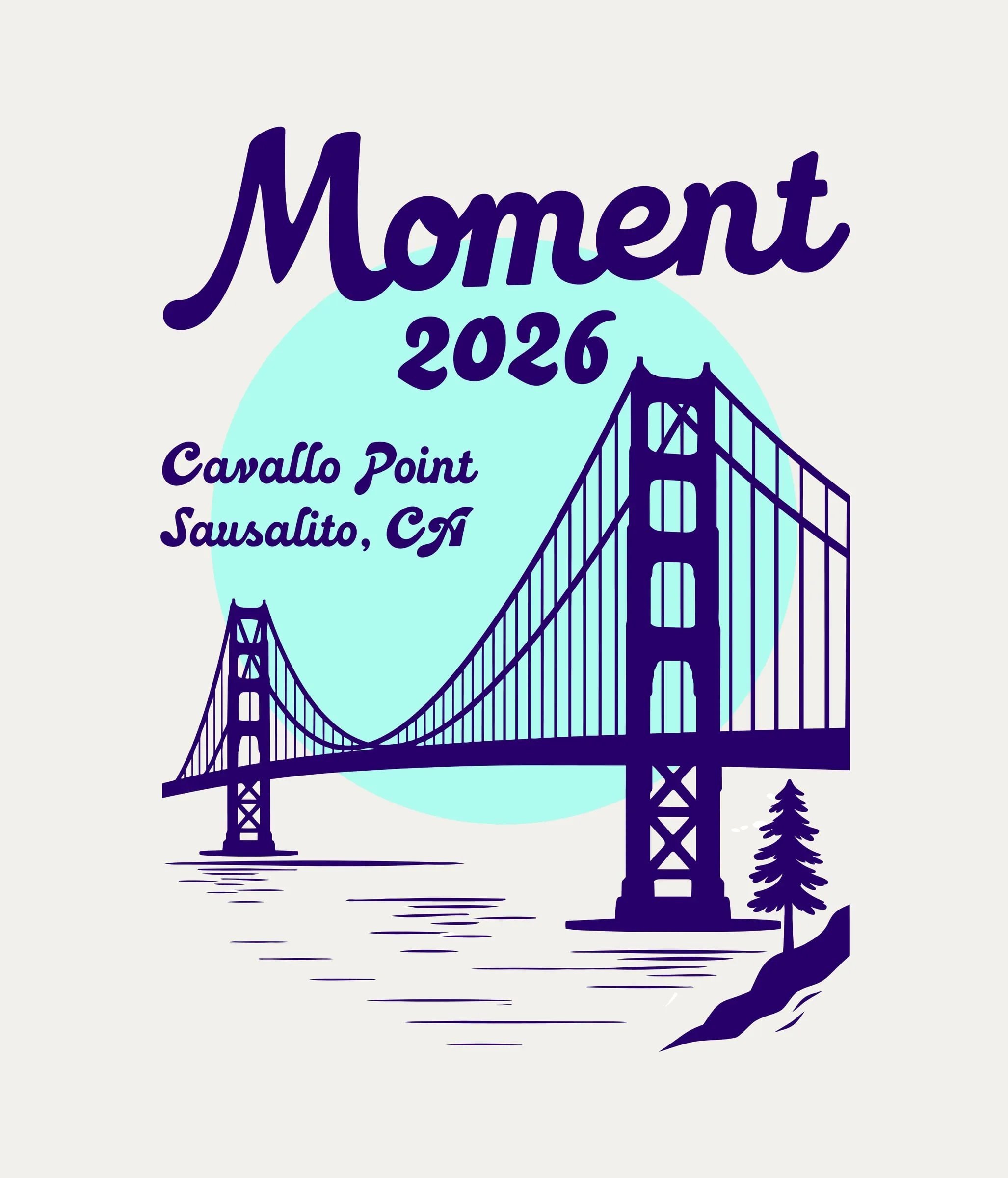 Golden Gate mark with seafoam sun