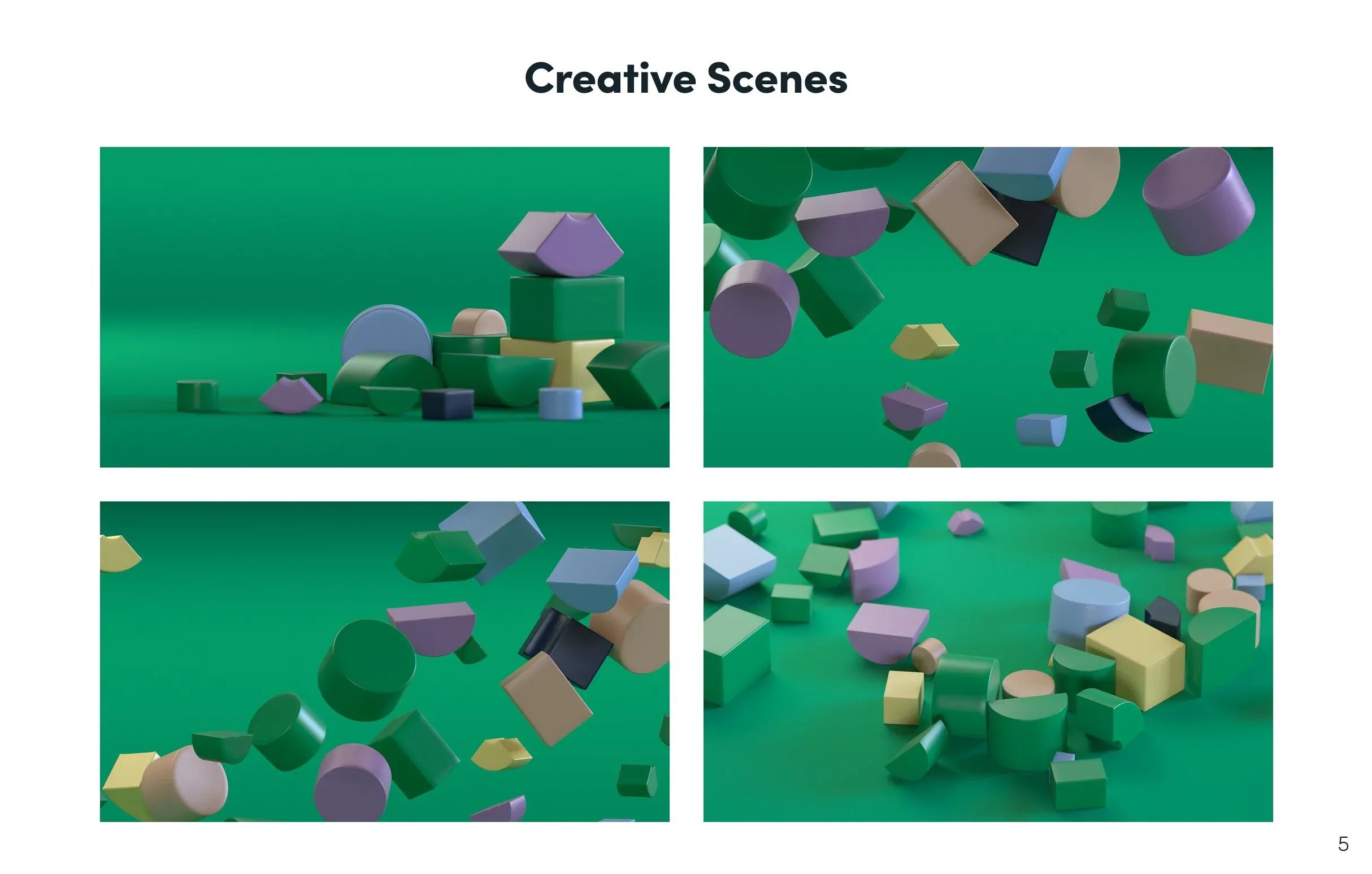Guidelines page: approved 3D creative scenes