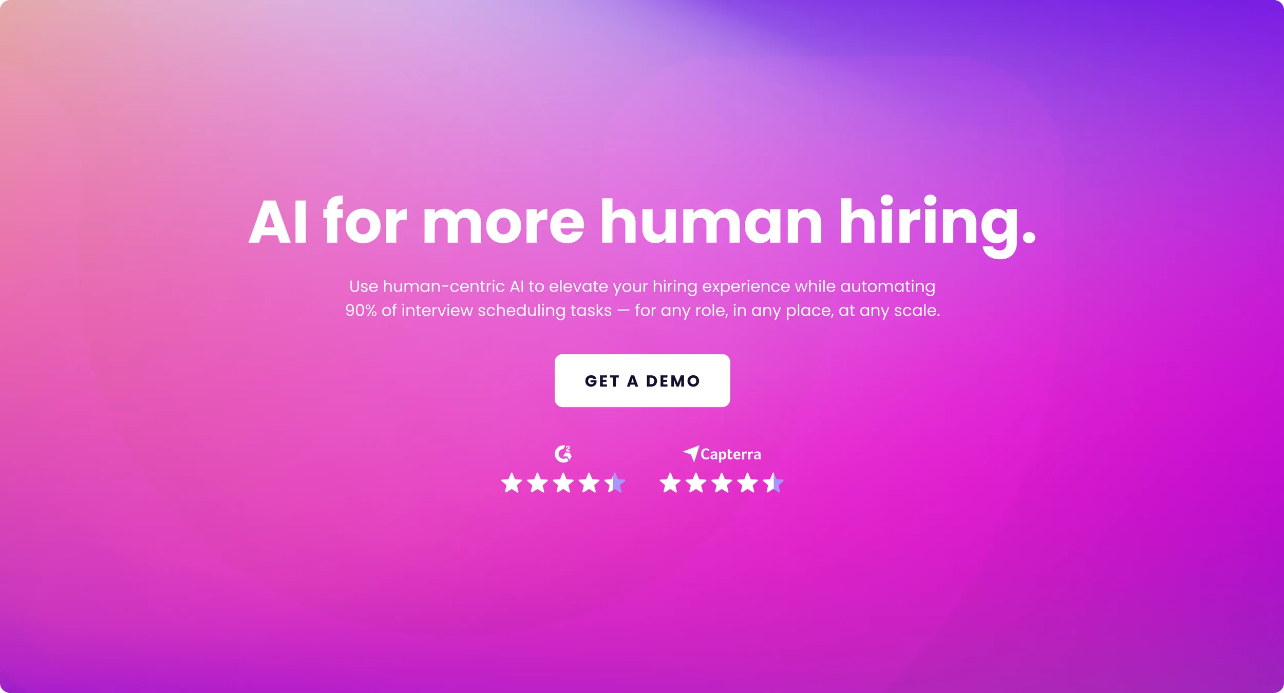 Footer CTA test: “AI for more human hiring”