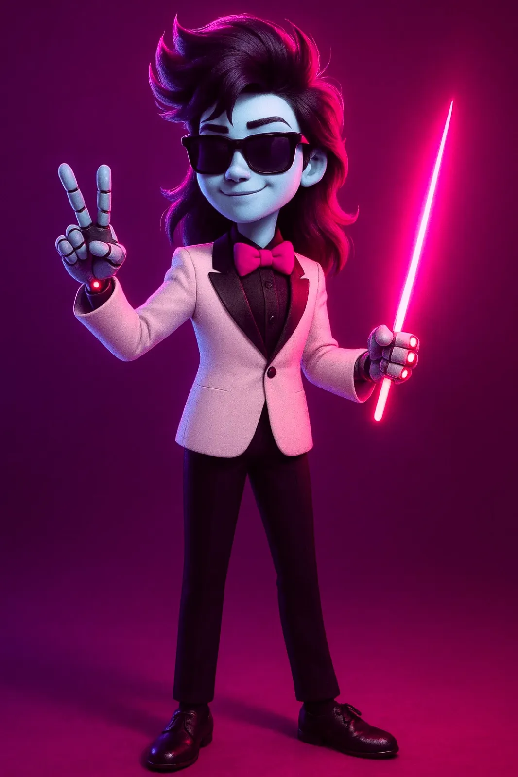 Cori with a glowing conductor’s baton