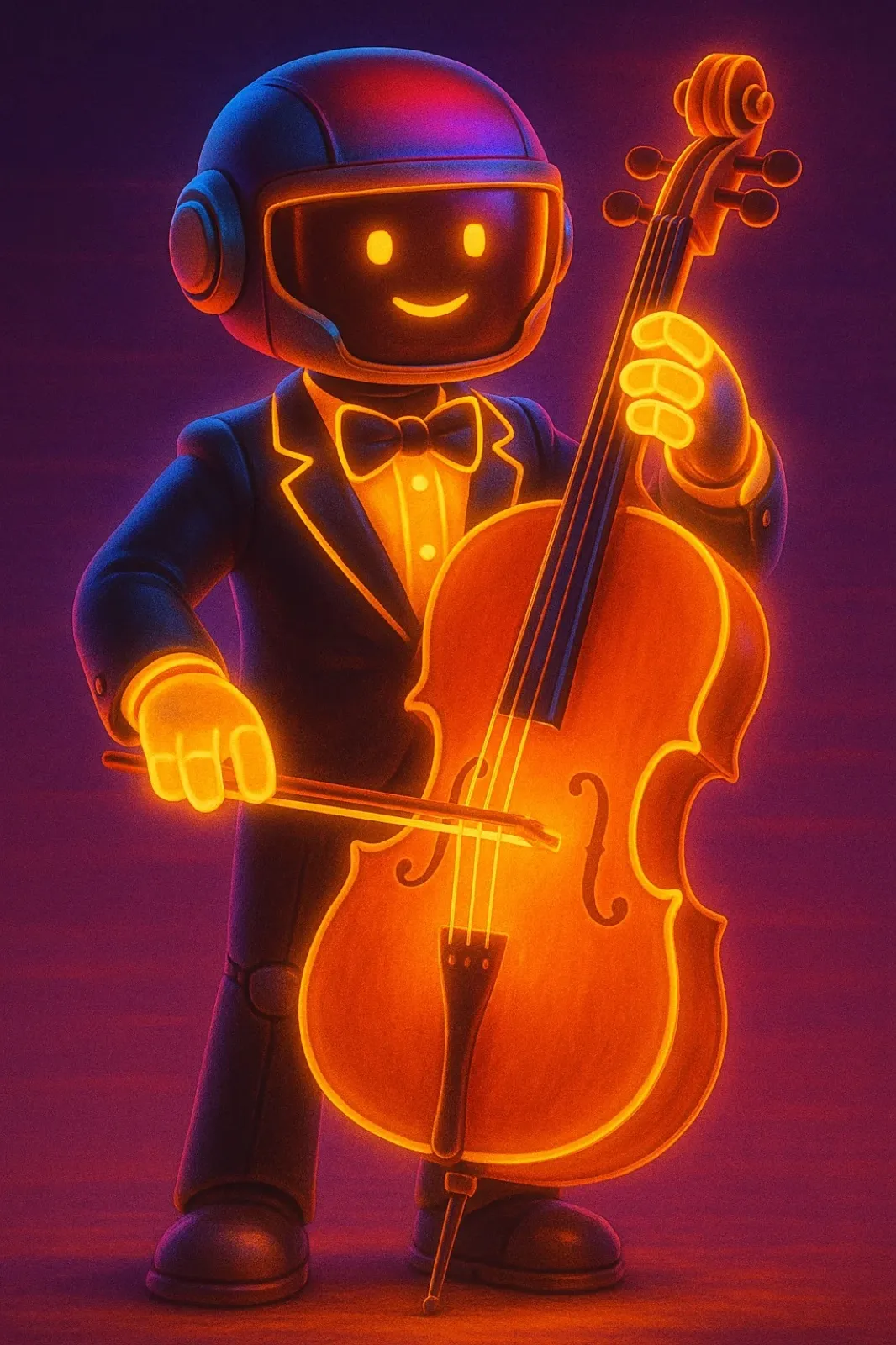Early exploration: a robotic cellist in a helmet