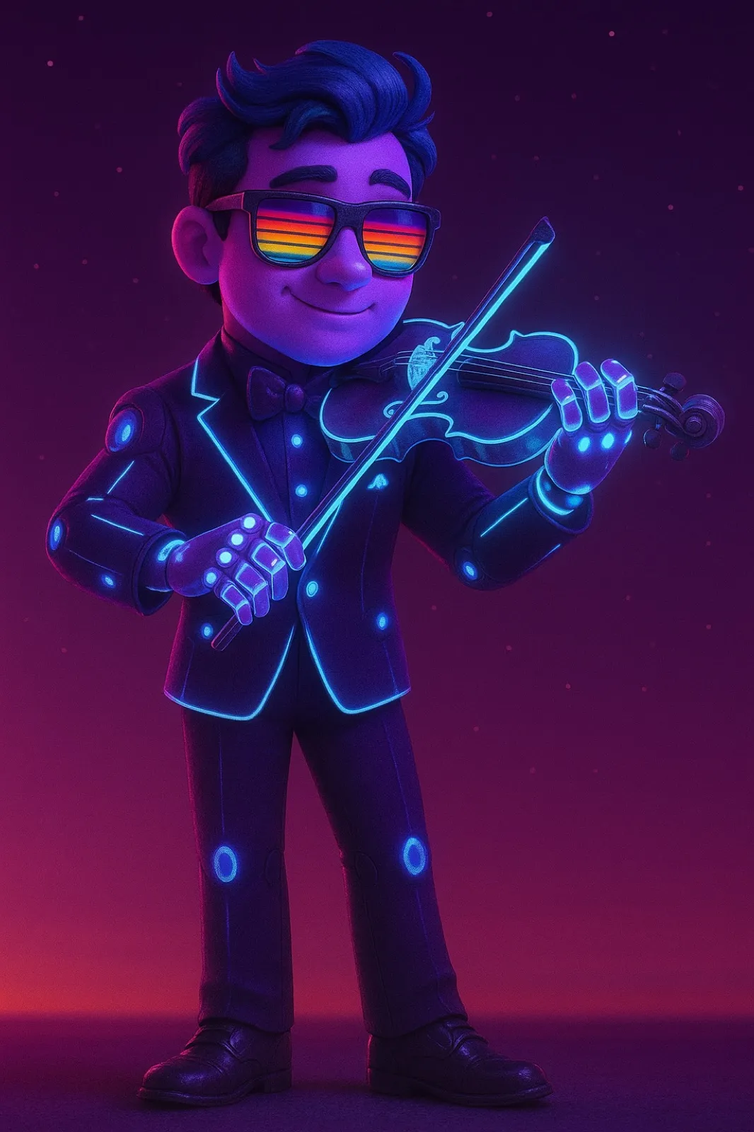 Early exploration: a neon violinist