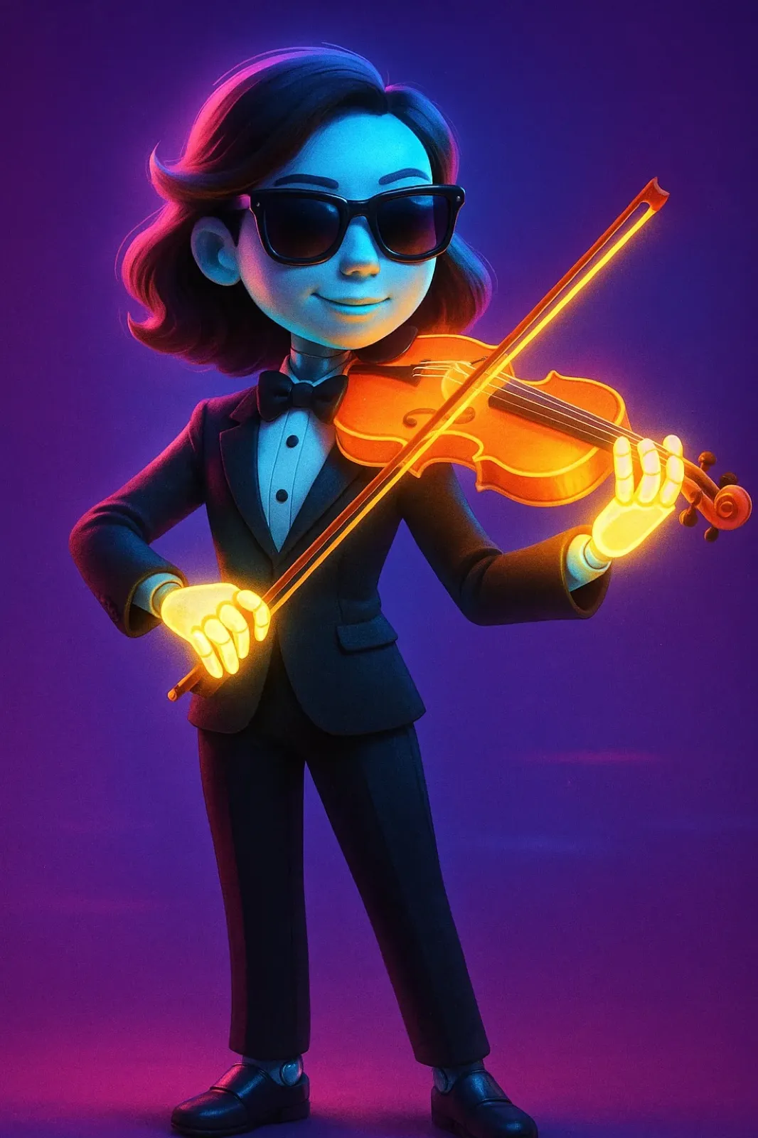 Early exploration: a violinist in a tuxedo