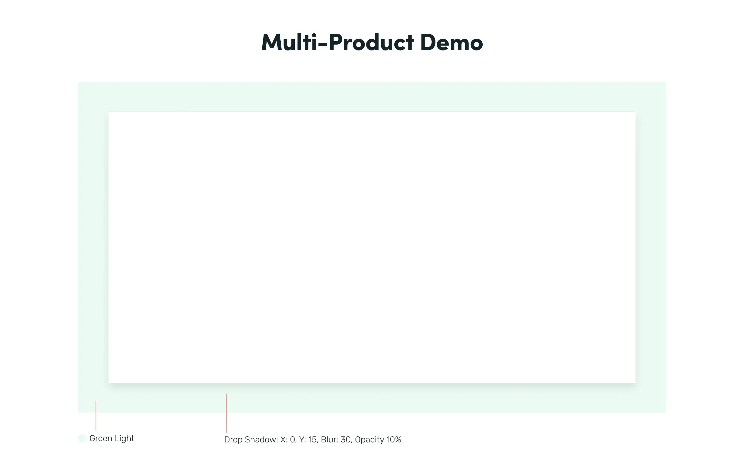 Guidelines page: multi-product demo frame