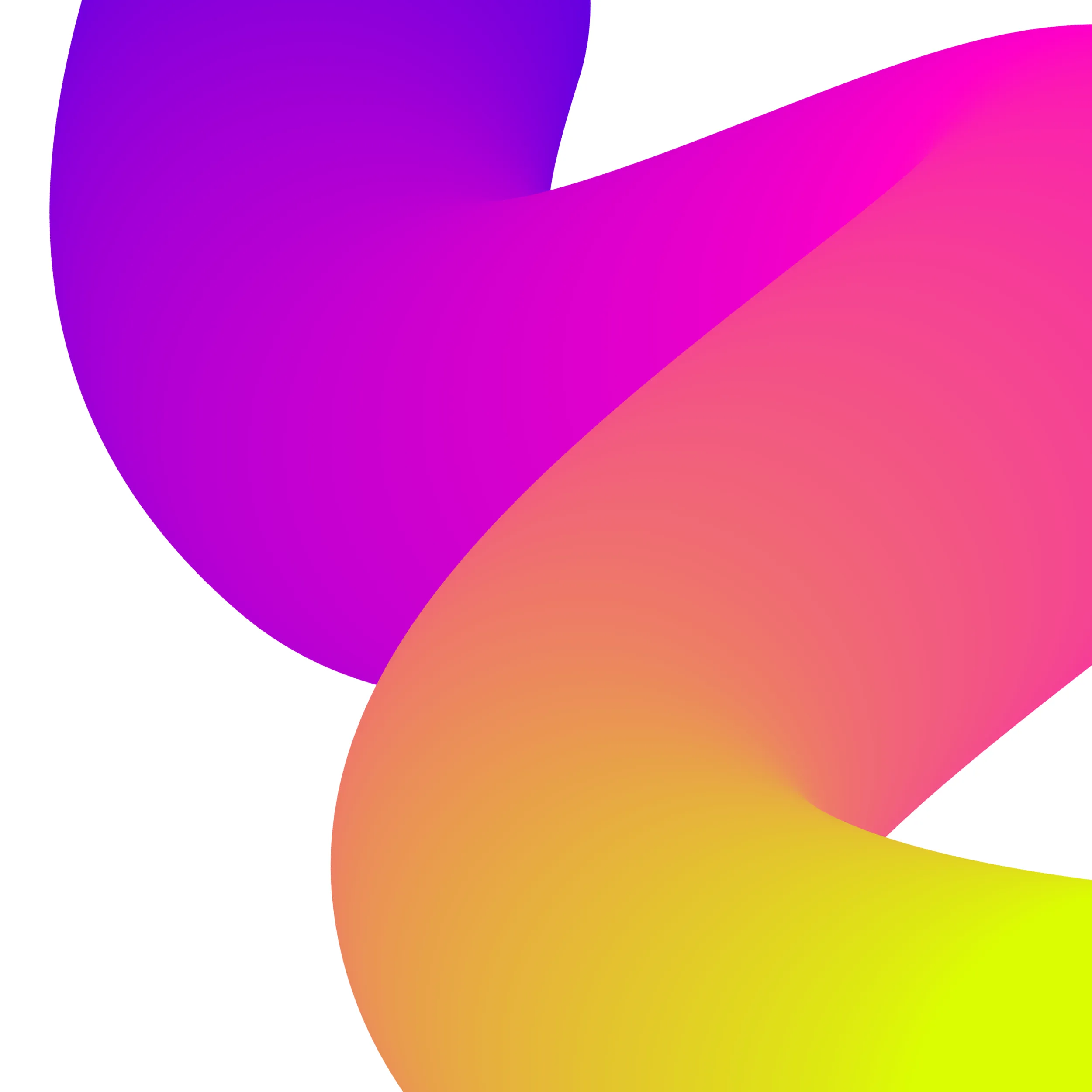 Early concept: a purple, pink, and yellow gradient spline curving across white