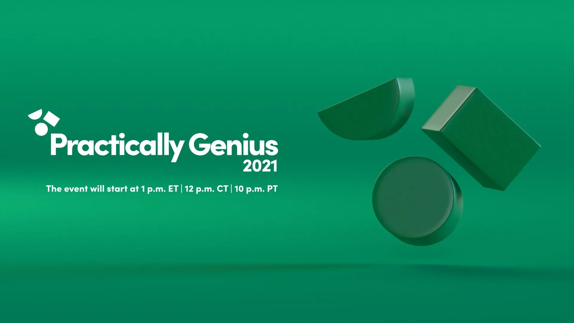 Holding screen: “The event will start at 1 p.m. ET”