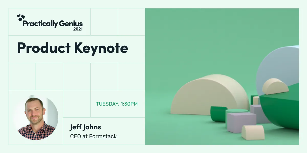 Product Keynote banner with a circular speaker photo