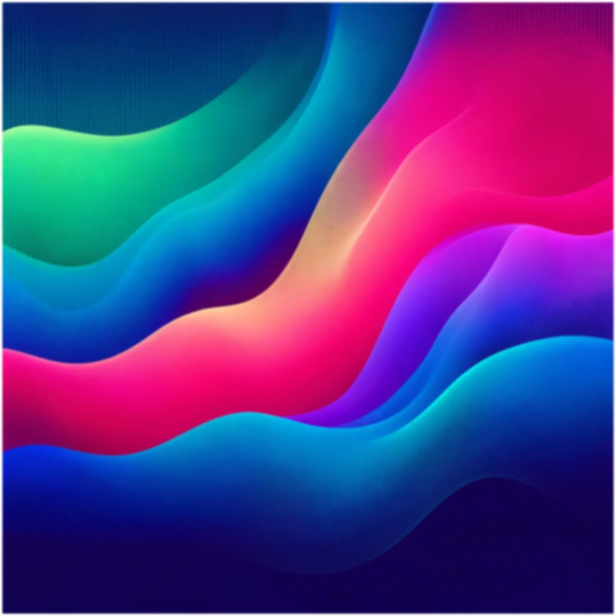 Midjourney exploration: bright green, pink, and blue waves