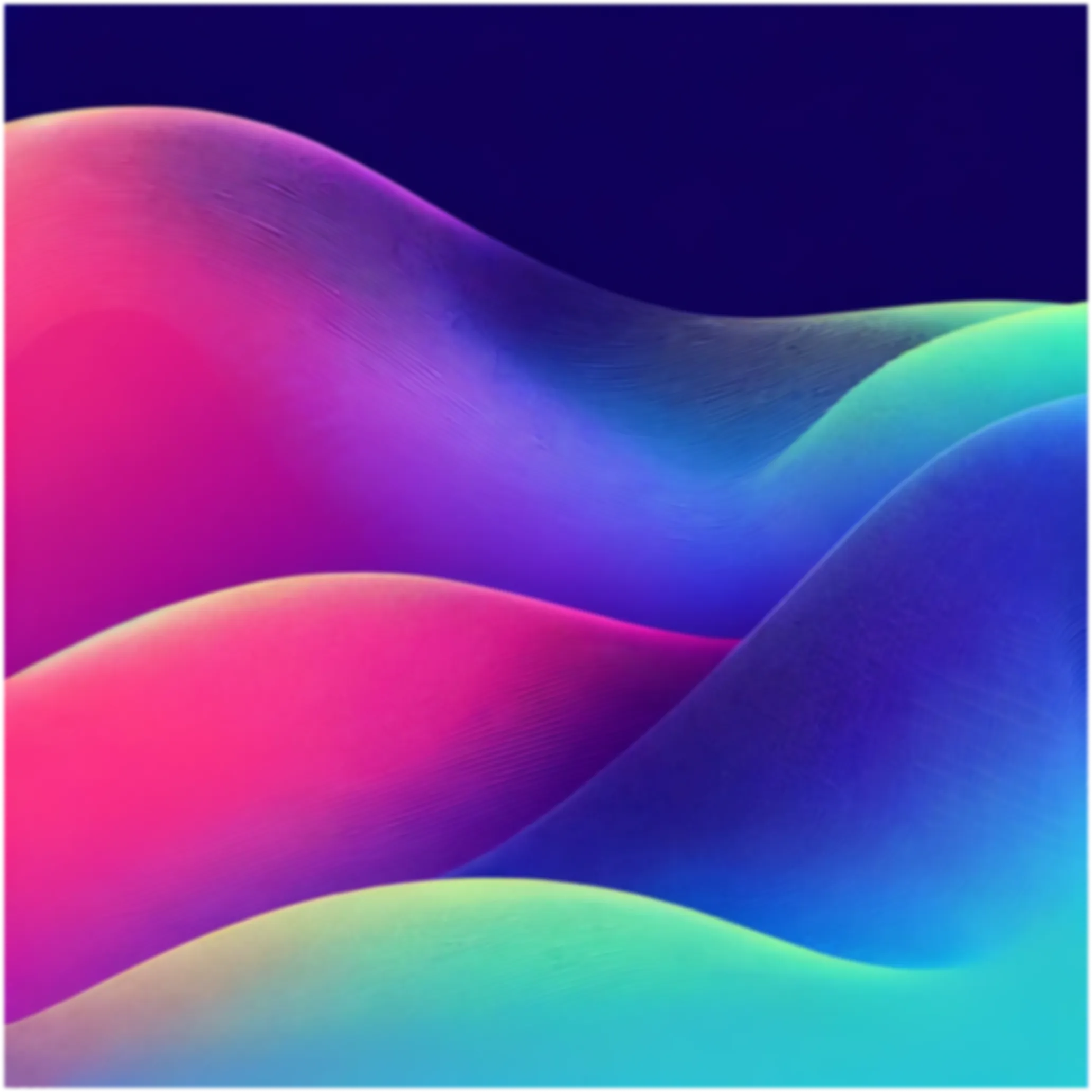 Midjourney exploration: pink and teal waves on deep blue