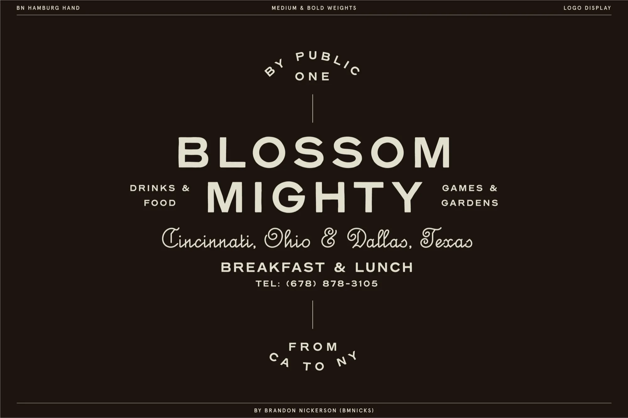 Inspiration: a vintage restaurant lockup mixing serif and script
