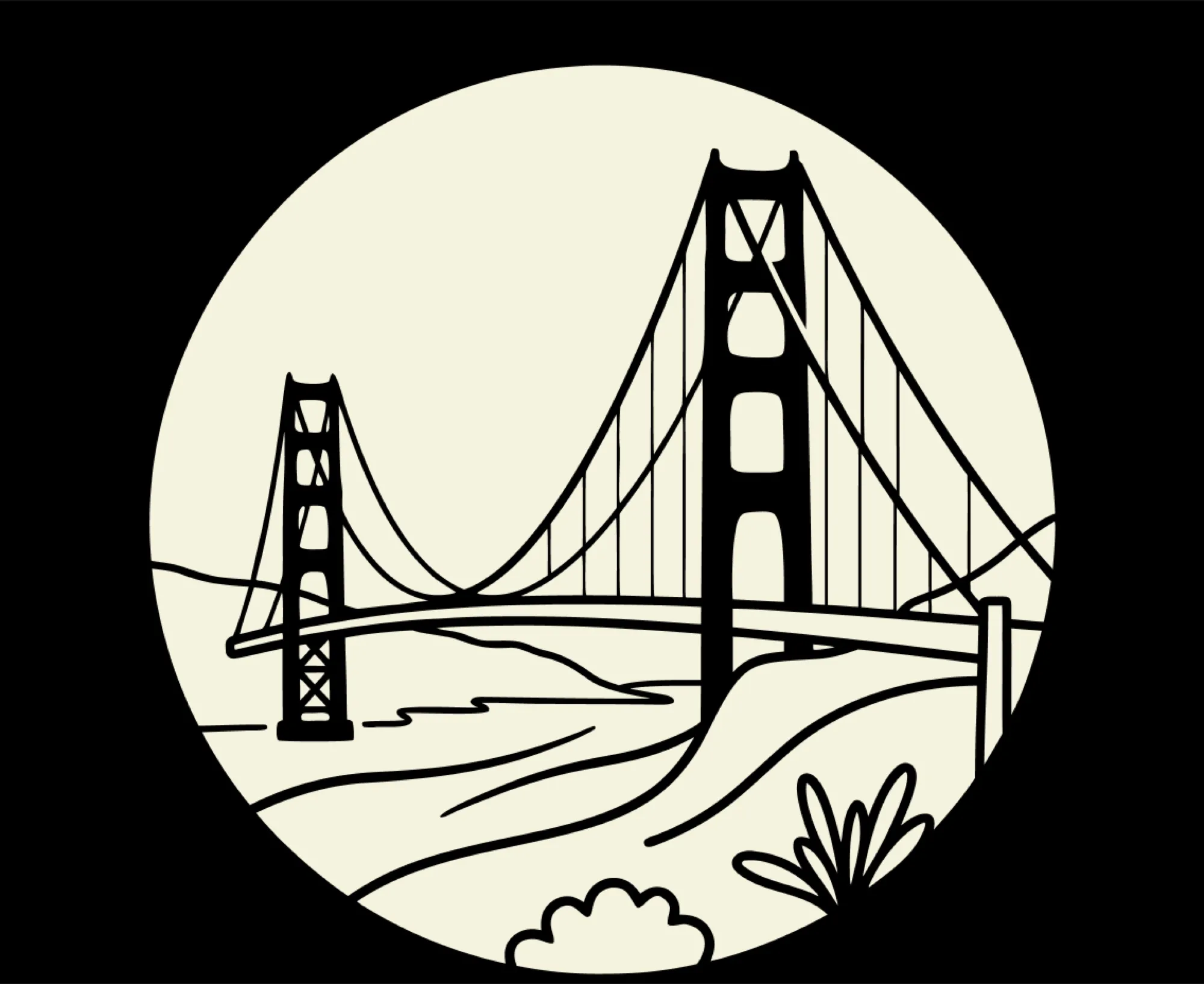 Inspiration: an illustrated Golden Gate Bridge roundel