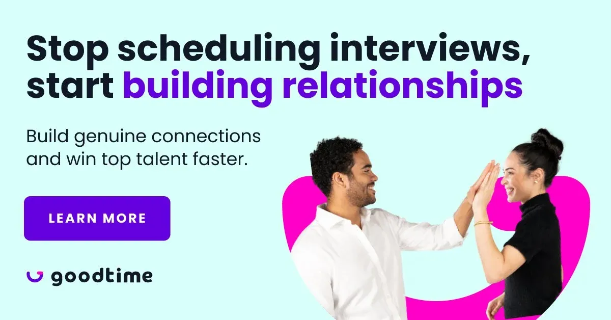 Previous-style LinkedIn banner: “Stop scheduling interviews, start building relationships”