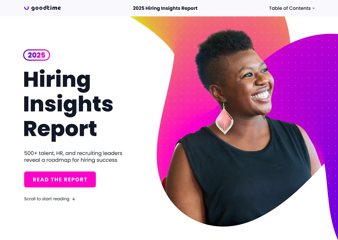 Final report landing page hero in light mode