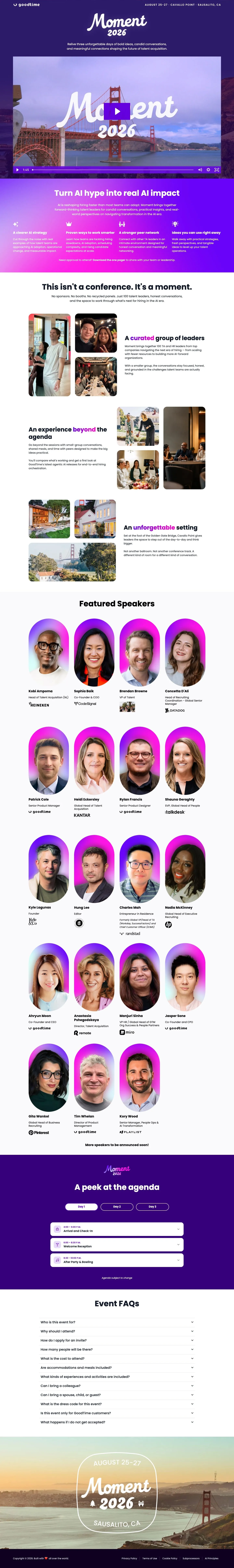 The Moment 2026 event page on desktop
