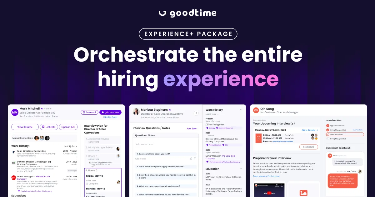 Experience+ social share image with candidate portal screens