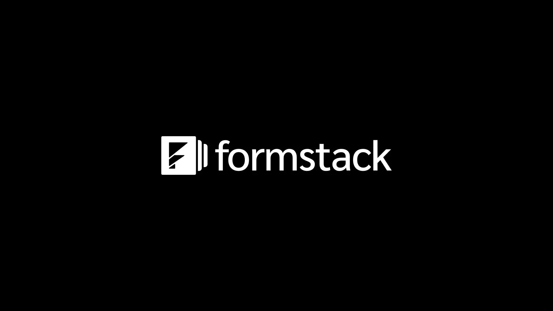 Updated Formstack logo in white on black