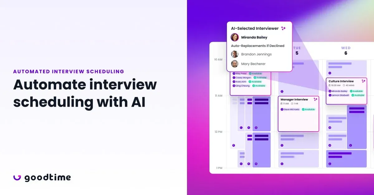 Social share image: “Automated interview scheduling with AI”