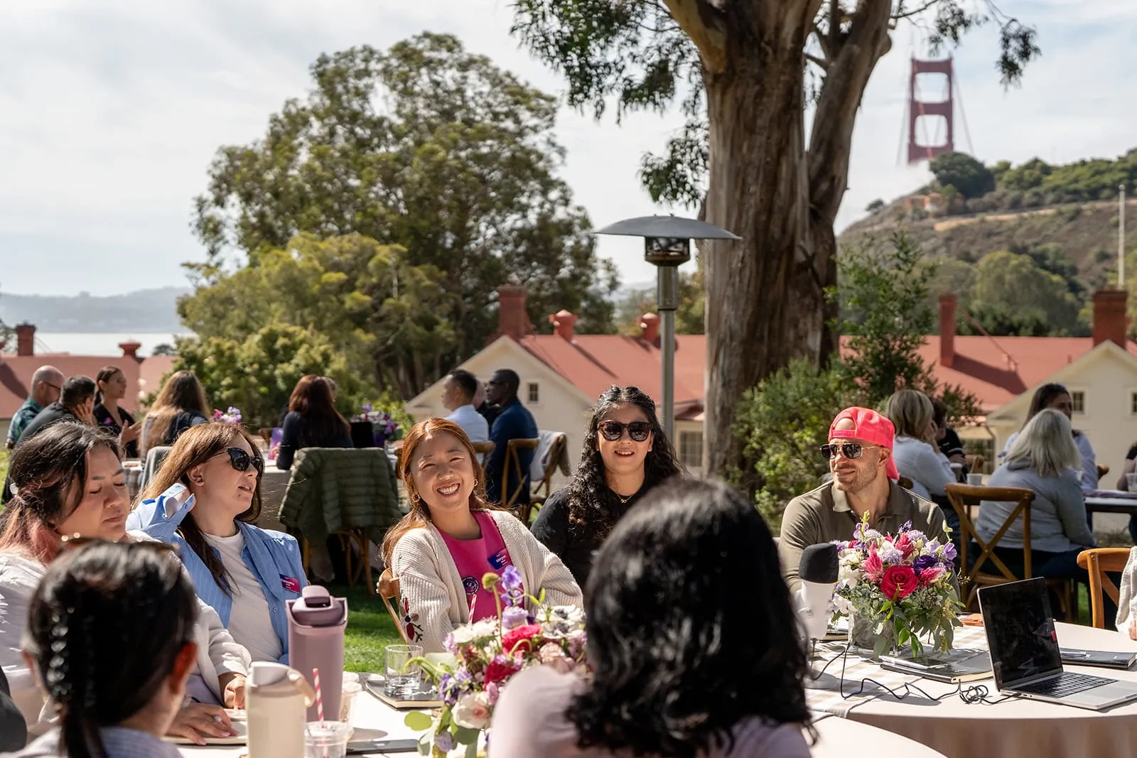 Roundtable discussions with the Golden Gate in view
