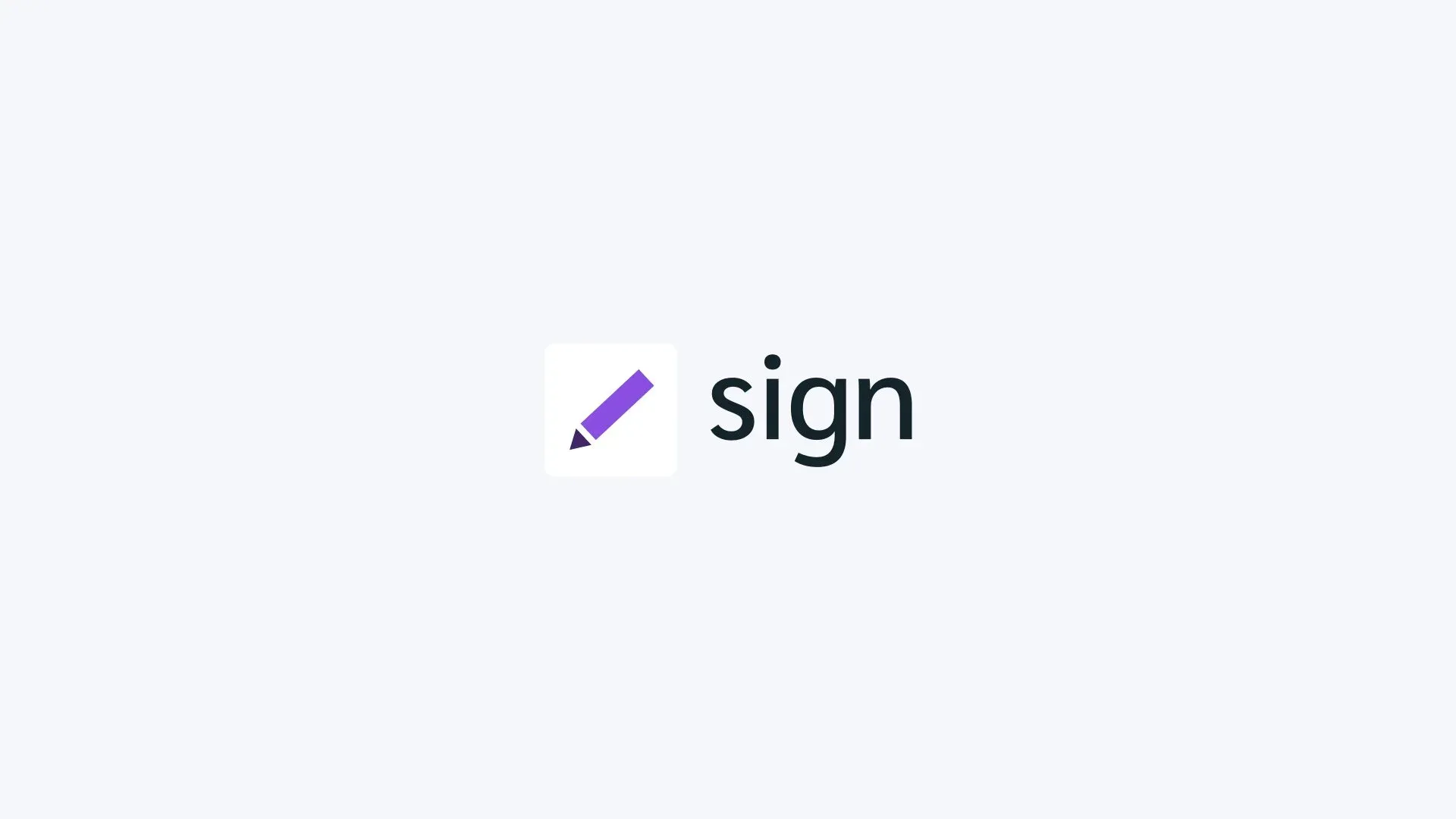 Formstack Sign product logo with a purple pen mark