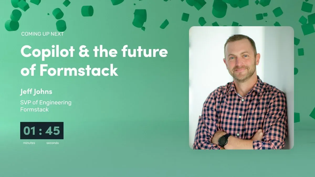 “Coming up next” slide with a speaker photo and a countdown timer