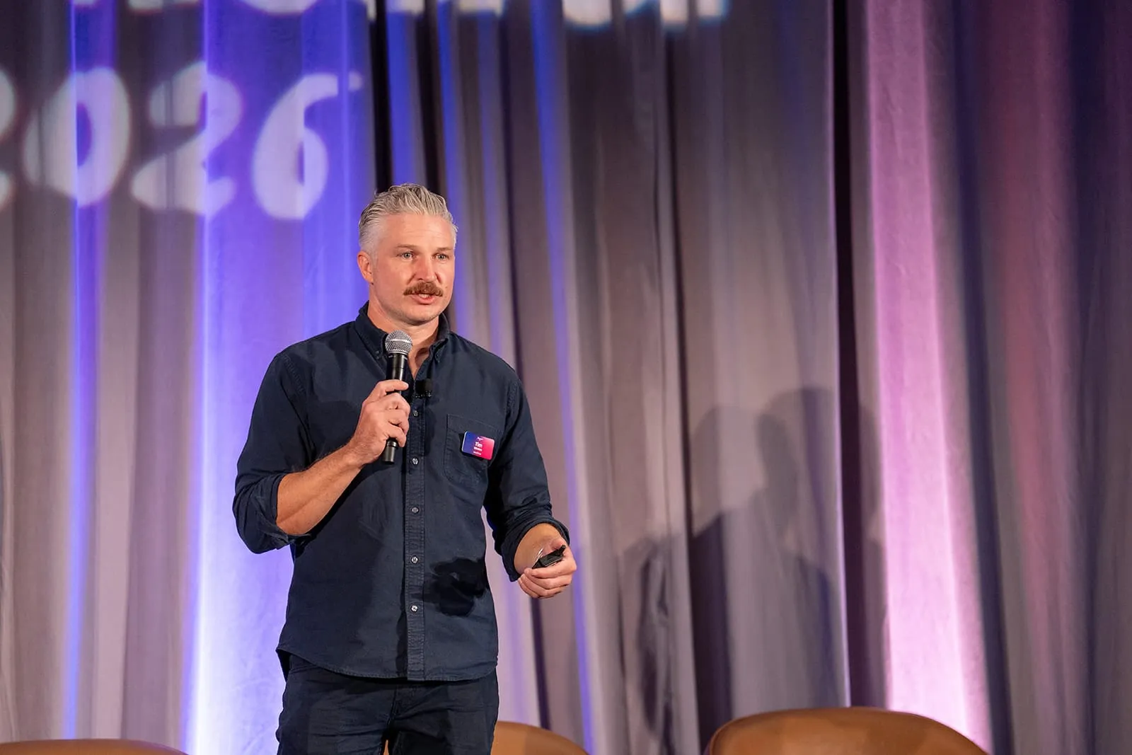 A speaker mid-keynote