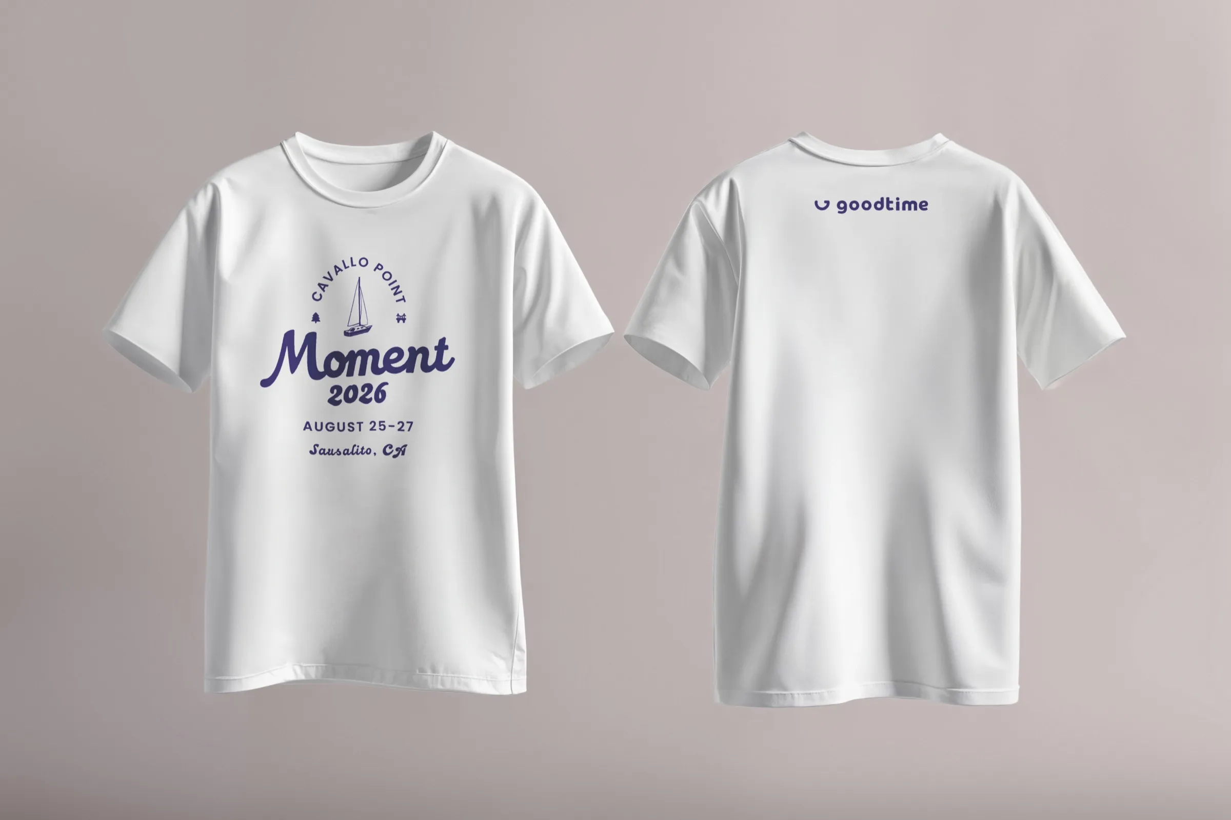 Sailboat tee mockup, front and back