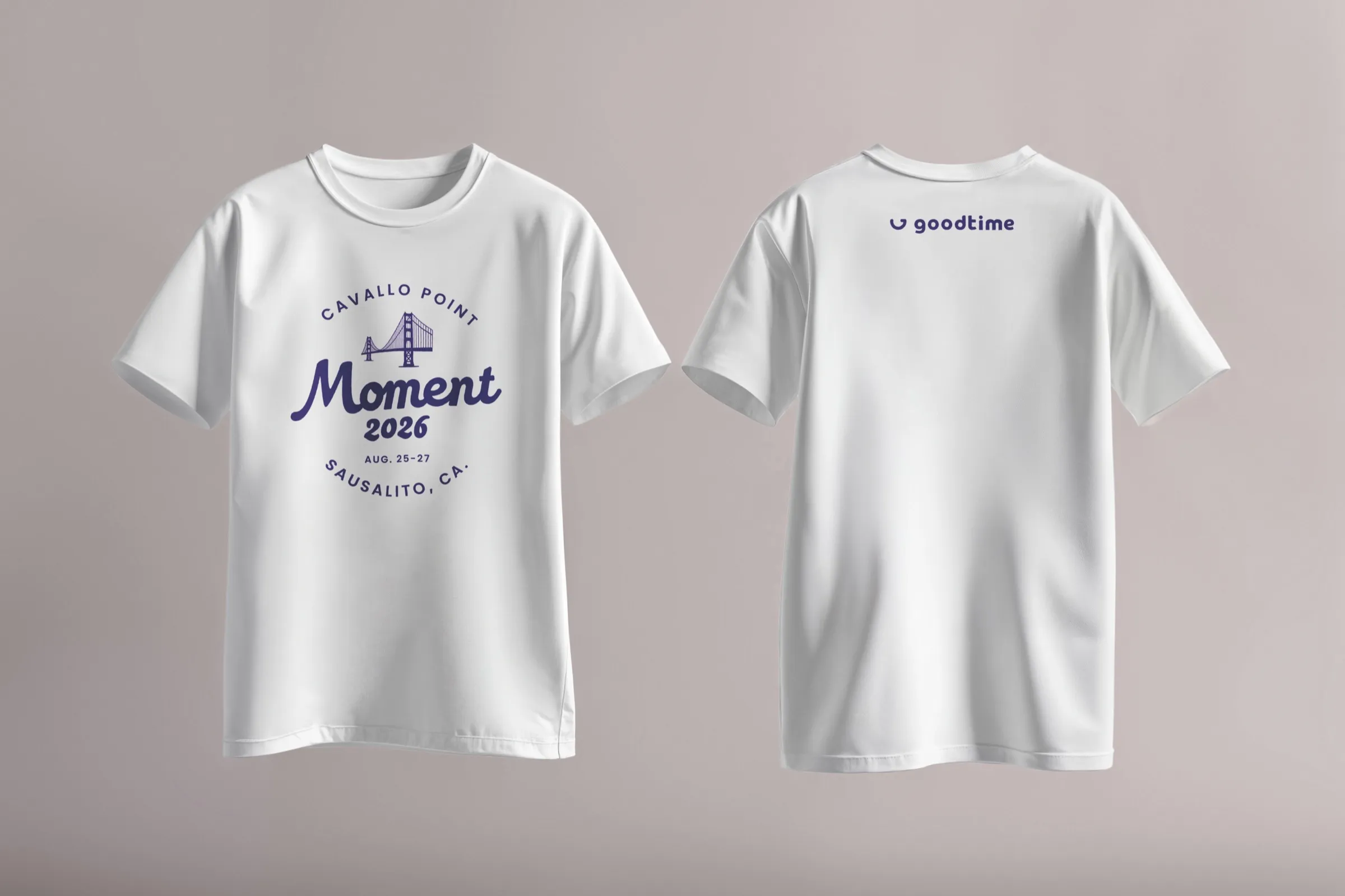 Bridge roundel tee mockup in deep purple